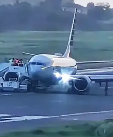 American Airlines B737-8 MAX'in sol ana iniş takımlarındaki iki lastik birden parçalandı