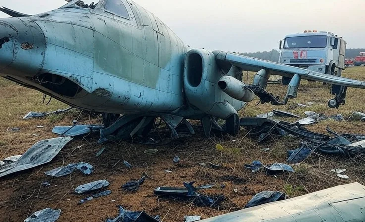 Su-25 savaş uçağına kamyon çarptı