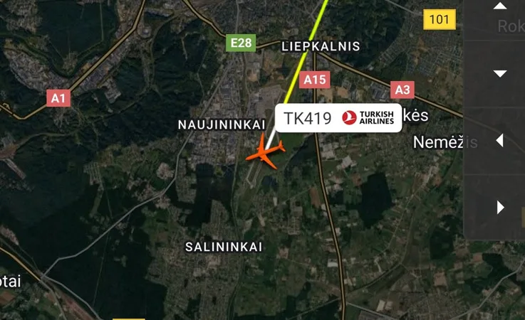 Türk Hava Yolları’nın Airbus A330’u, Vilnius’a Acil İniş Yaptı