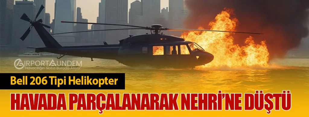 Bell 206 Tipi Helikopter Havada Parçalanarak Nehri’ne Düştü