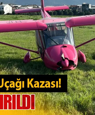 Bursa'da Eğitim Uçağı Kazası! İniş Takımı Kırıldı