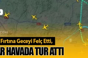 İstanbul'da Fırtına Geceyi Felç Etti, Uçaklar Havada Tur Attı