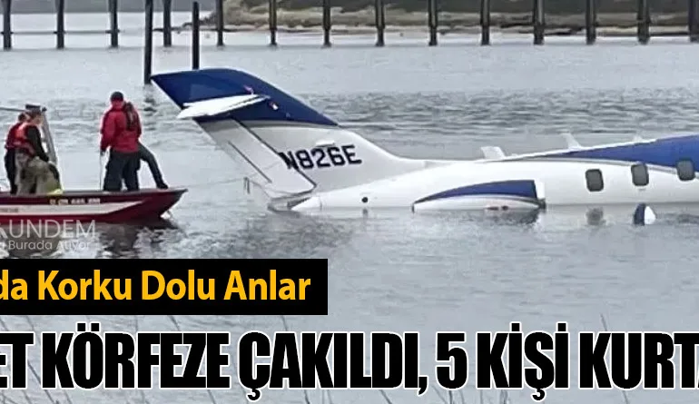 Oregon'da Korku Dolu Anlar: Özel Jet Körfeze Çakıldı, 5 Kişi Kurtarıldı