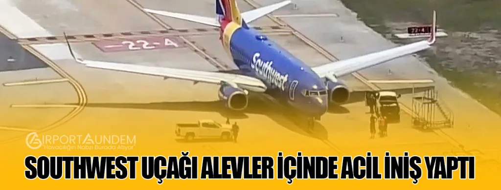 Southwest Uçağı Alevler İçinde Acil İniş Yaptı