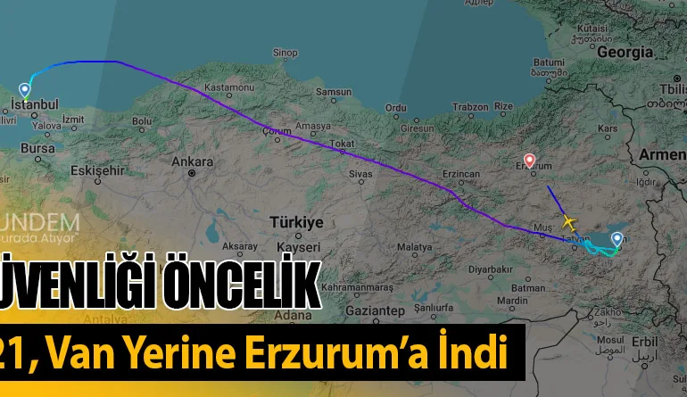 Uçuş Güvenliği Öncelik: THY A321, Van Yerine Erzurum’a İndi