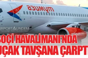 Soçi Havalimanı’nda Uçak Tavşana Çarptı