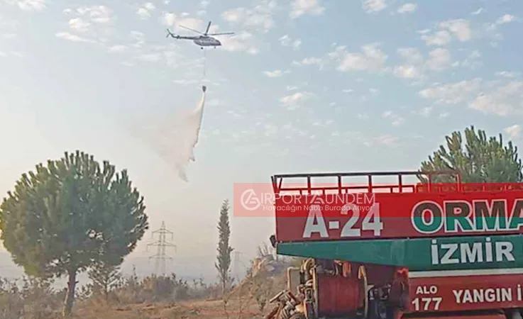 İzmir Orman Yangınına 1 Uçak ve 7 Helikopterle Müdahale
