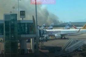İzmir’de Yangın! Havalimanı Uçuşlara Kapandı