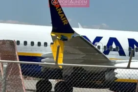 Ryanair 737 MAX, Taksi Sırasında Çite Çarptı