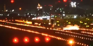 UPS Uçağı Tayfun İnişinde Kontrolden Çıktı: Motoru Piste Sürtündü