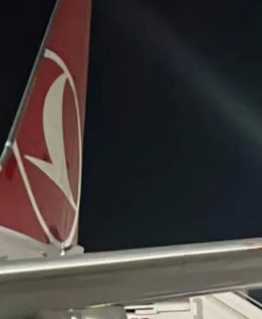 Türk Hava Yolları'nın Boeing 737’sinin Kanadına Martı Sıkıştı!