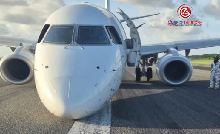 Sky High Dominicana Uçağı Burnu Pistte Kaldı