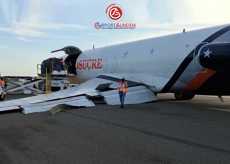 Boeing 727 Acil İnişte İniş Takımı Çöktü