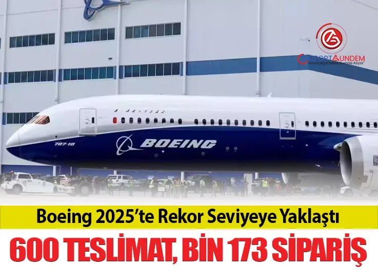Boeing 2025’te Rekor Seviyeye Yaklaştı: 600 Teslimat, Bin 173 Sipariş