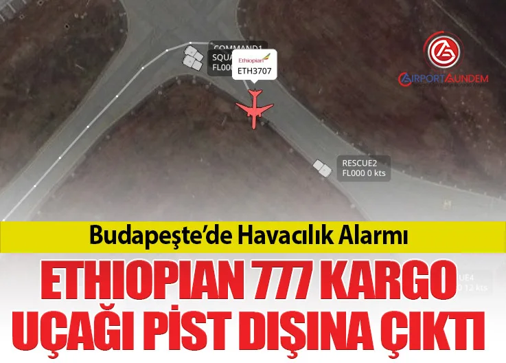 Budapeşte’de Havacılık Alarmı: Ethiopian 777 Kargo Uçağı Pist Dışına Çıktı