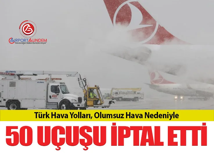 Türk Hava Yolları, Olumsuz Hava Nedeniyle 50 Uçuşu İptal Etti