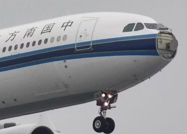 China Southern A330 Kuş Sürüsüne Girdi: Radom Koptu