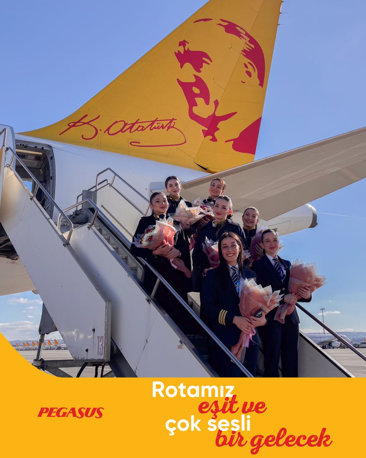 Pegasus’tan kadın istihdamına dikkat çeken özel uçuş