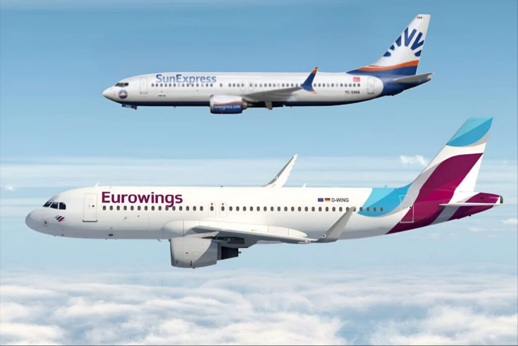 SunExpress ve Eurowings Ortak Uçuş Anlaşması Başlattı: Avrupa’da 16 Yeni Hat