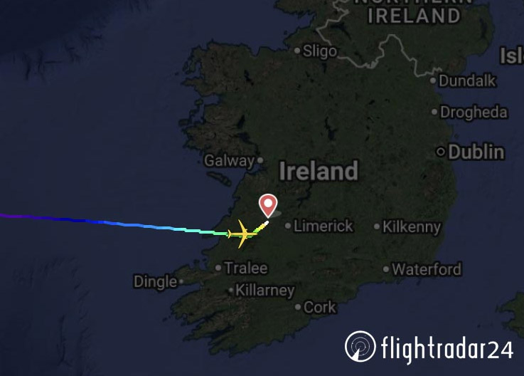 Türk Hava Yolları Uçağı Shannon Havalimanı’na Acil İniş Yaptı