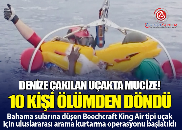 Bahamalar Açıklarında Düşen Uçaktaki 10 Kişi Sağ Kurtarıldı