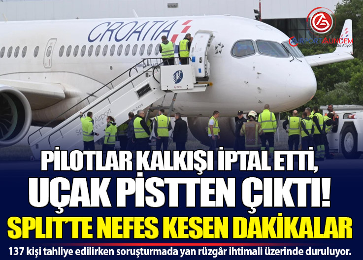 Split Havalimanı’nda Korku Dolu Anlar: Croatia Airlines Uçağı Pistten Çıktı