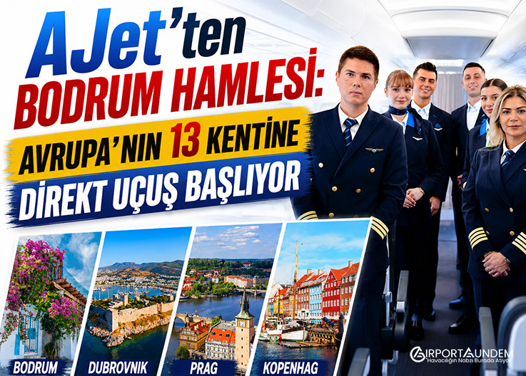 AJet Bodrum'dan 17 Direkt Sefer Başlatıyor