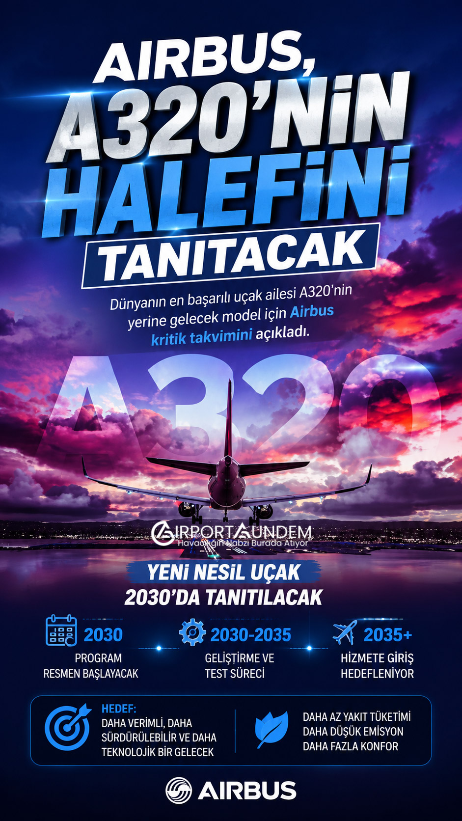 Airbus, A320'nin Halefini Tanıtacak 1 Airbus Haberleri Airbus Airbus, A320'nin yerini alacak yeni nesil yolcu uçağı programını 2030'da başlatmayı planlıyor. "eAction" projesiyle geliştirme çalışmaları hız kesmeden sürüyor.