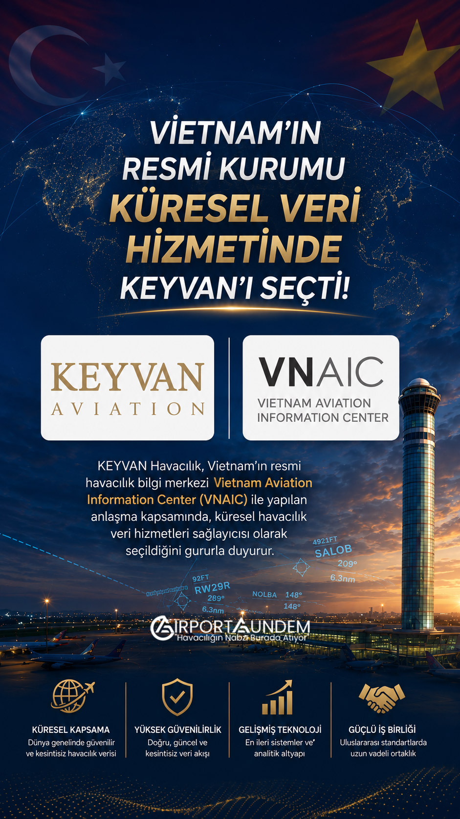 KEYVAN Havacılık Vietnam ile Anlaştı 1 Havacılık Haberleri KEYVAN KEYVAN Havacılık, Viet Nam Aeronautical Information Center ile küresel havacılık ve navigasyon veri hizmetlerini kapsayan önemli bir anlaşma imzaladı.