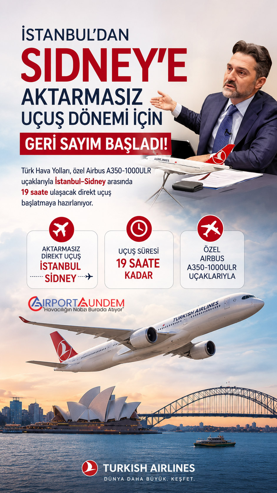 Türk Hava Yolları Sidney’e Direkt Uçuş Başlatıyor