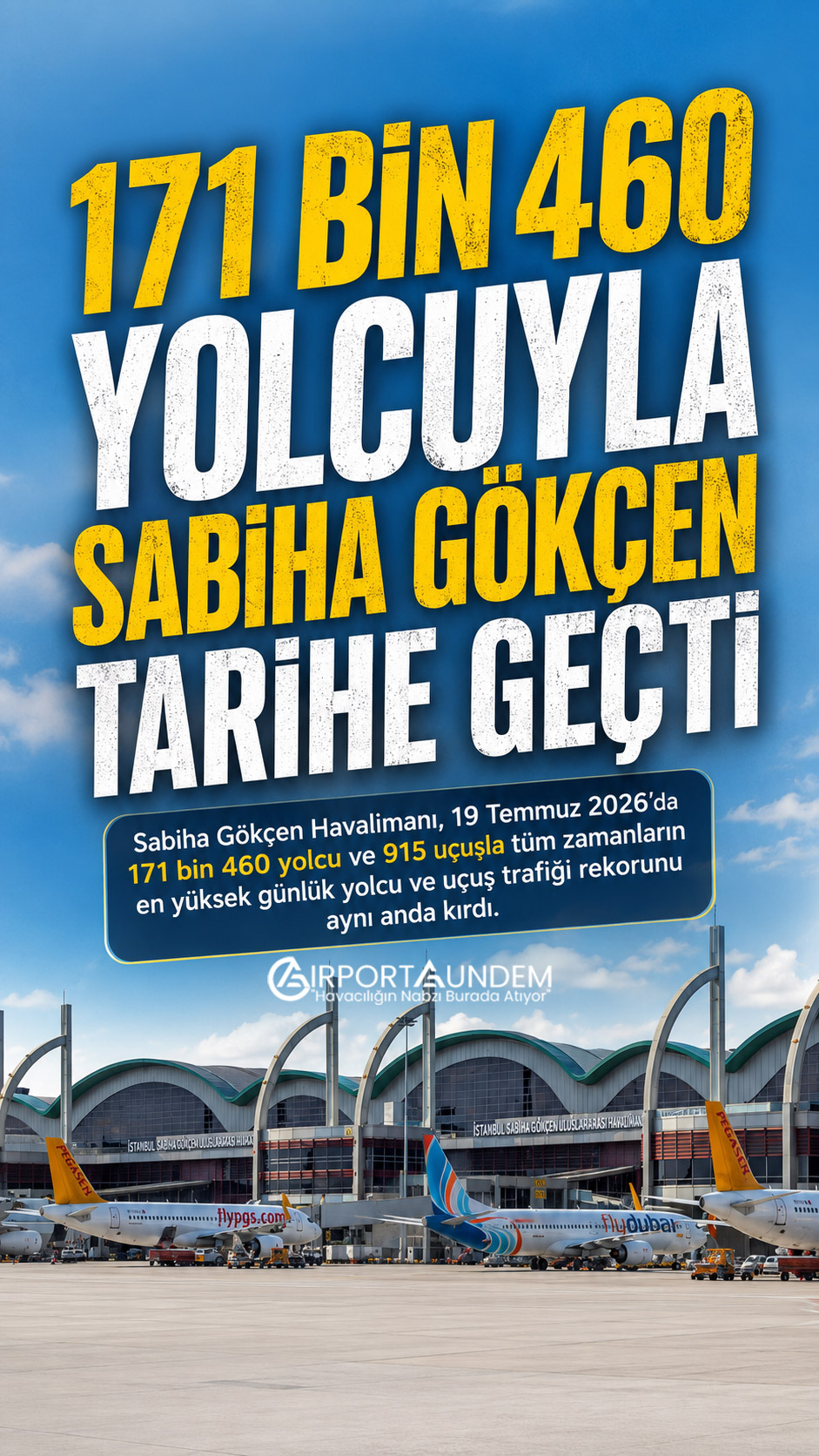 Sabiha Gökçen Havalimanı’nda günlük yolcu ve uçuş trafiği rekoru