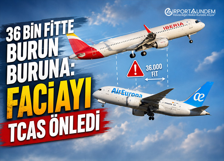 36 Bin Fitte Burun Buruna: Faciayı TCAS Önledi