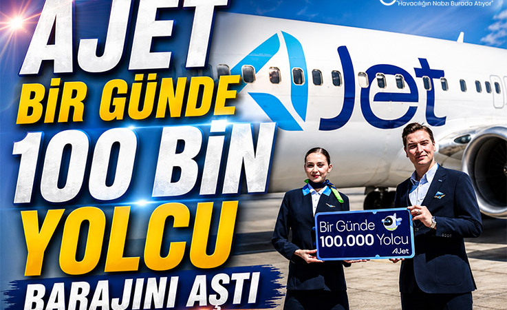AJet Bir Günde 100 Bin Yolcu Barajını Aştı