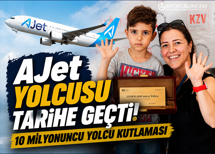 Çukurova Uluslararası Havalimanı 10 milyonuncu yolcusunu karşıladı. AJet ile gelen Demirbilek Ailesi sürpriz törenle kutlandı, havalimanının büyümesi dikkat çekti.