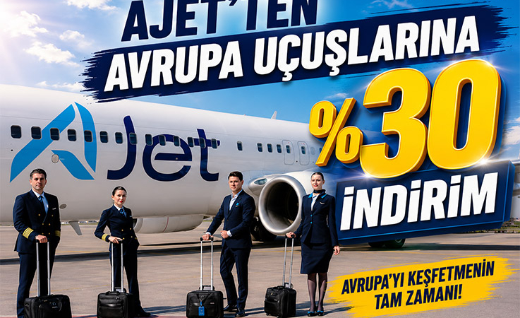 AJet’ten Avrupa Uçuşlarına Yüzde 30 İndirim