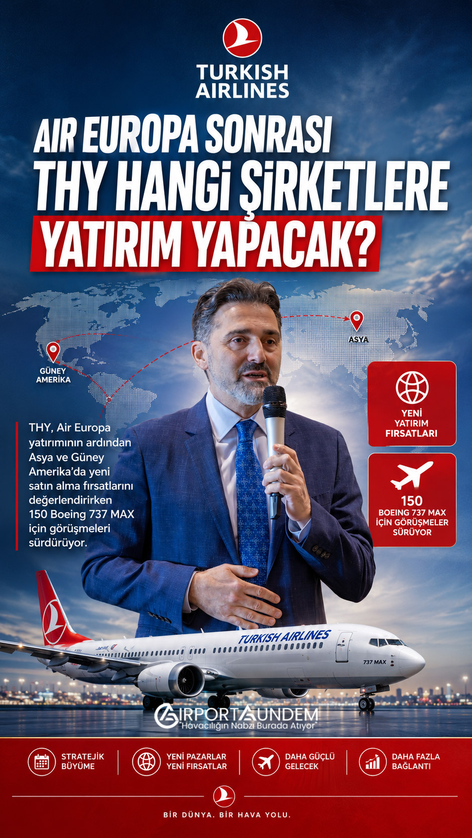 Küresel satın alma fırsatlarını değerlendiren Türk Hava Yolları filosundaki yolcu uçakları