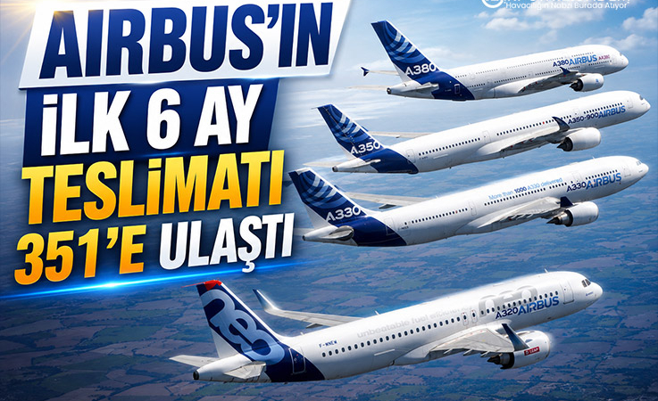 Airbus’ın İlk 6 Ay Teslimatı 351’e Ulaştı
