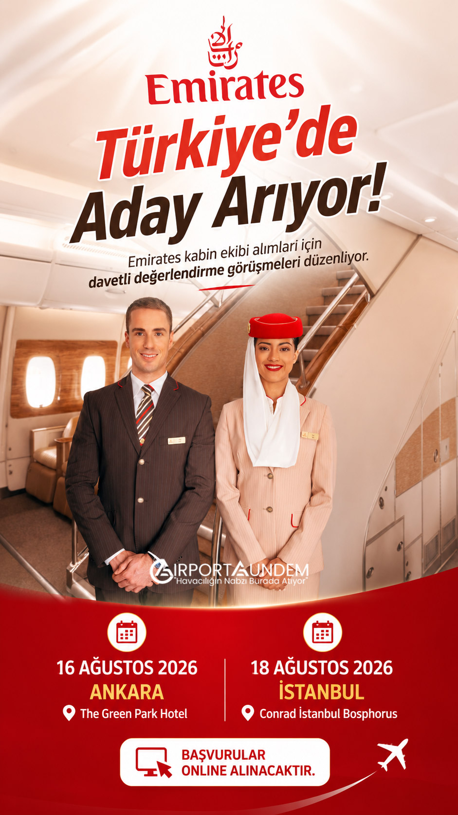 Emirates Türkiye’de Aday Arıyor: Kimler Başvurabilir? 3 Havacılık Haberleri Emirates Emirates kabin ekibi Ankara ve İstanbul işe alım görüşmeleri öncesinde uçak kabininde