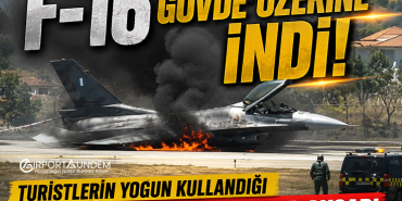 F-16 Gövde Üzerine İndi! Turistlerin Yoğun Kullandığı Havalimanında Uçuşlar Aksadı