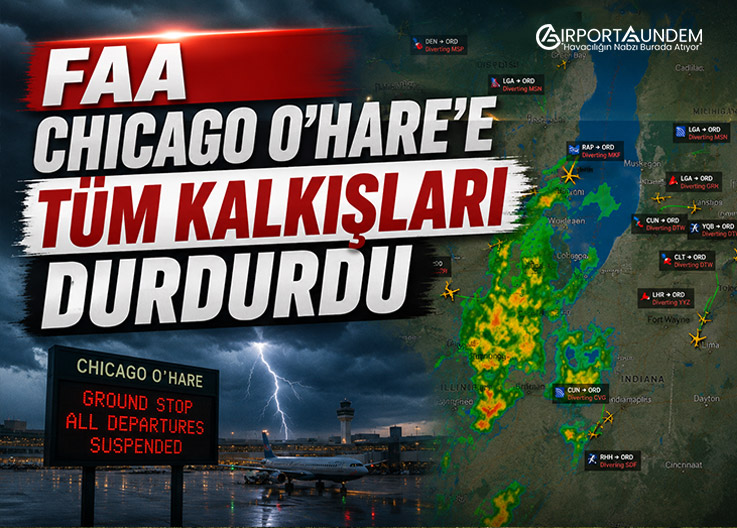 FAA Chicago O'Hare'e Tüm Kalkışları Durdurdu