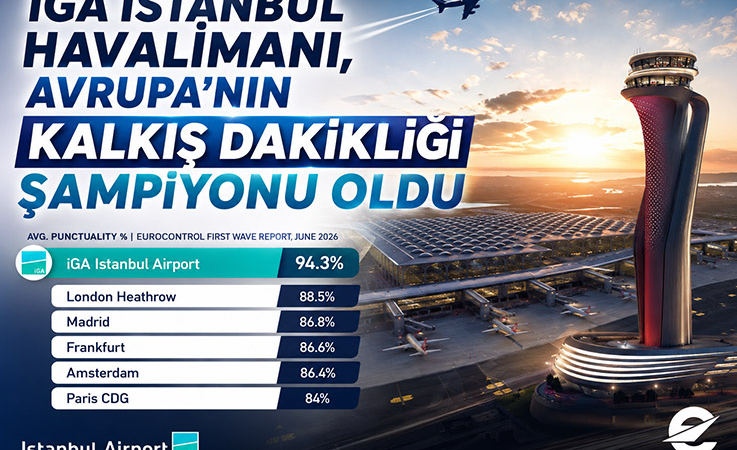 İGA İstanbul Havalimanı, Avrupa’nın Kalkış Dakikliği Şampiyonu Oldu