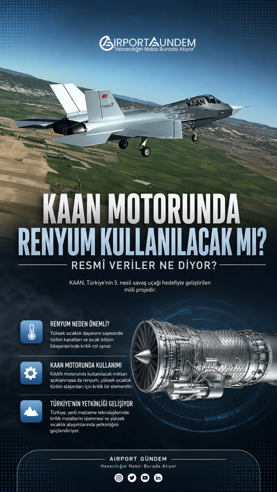 KAAN için geliştirilen TF35000 motorunda kullanılacak yüksek sıcaklık türbin alaşımlarını temsil eden jet motoru kanatçıkları