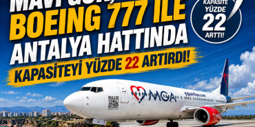 Mavi Gök, Boeing 777 ile Antalya Hattında Kapasiteyi Yüzde 22 Artırdı