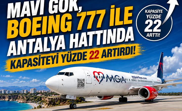 Mavi Gök, Boeing 777 ile Antalya Hattında Kapasiteyi Yüzde 22 Artırdı