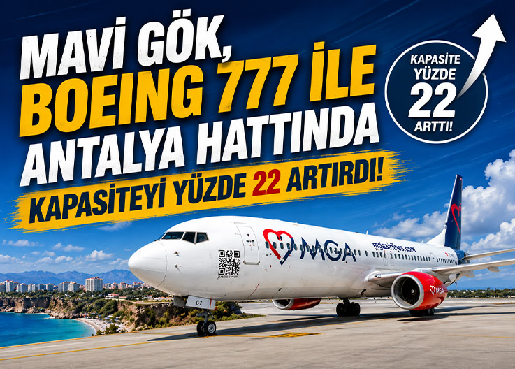 Mavi Gök, Boeing 777 ile Antalya Hattında Kapasiteyi Yüzde 22 Artırdı