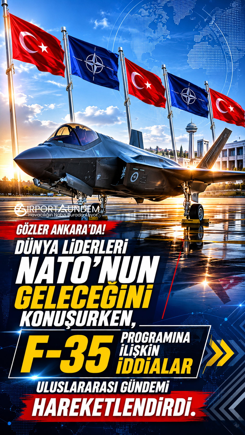 NATO Zirvesinde F-35 Sürprizi Mi? Ankara Dünyanın Gündeminde 1 Son Dakika Havacılık Haberleri NATO Ankara'da başlayan 36. NATO Liderler Zirvesi'nde F-35 iddiası, NATO 3.0 süreci ve savunma harcamaları öne çıkıyor. Dünya basını Türkiye'nin rolünü analiz etti.