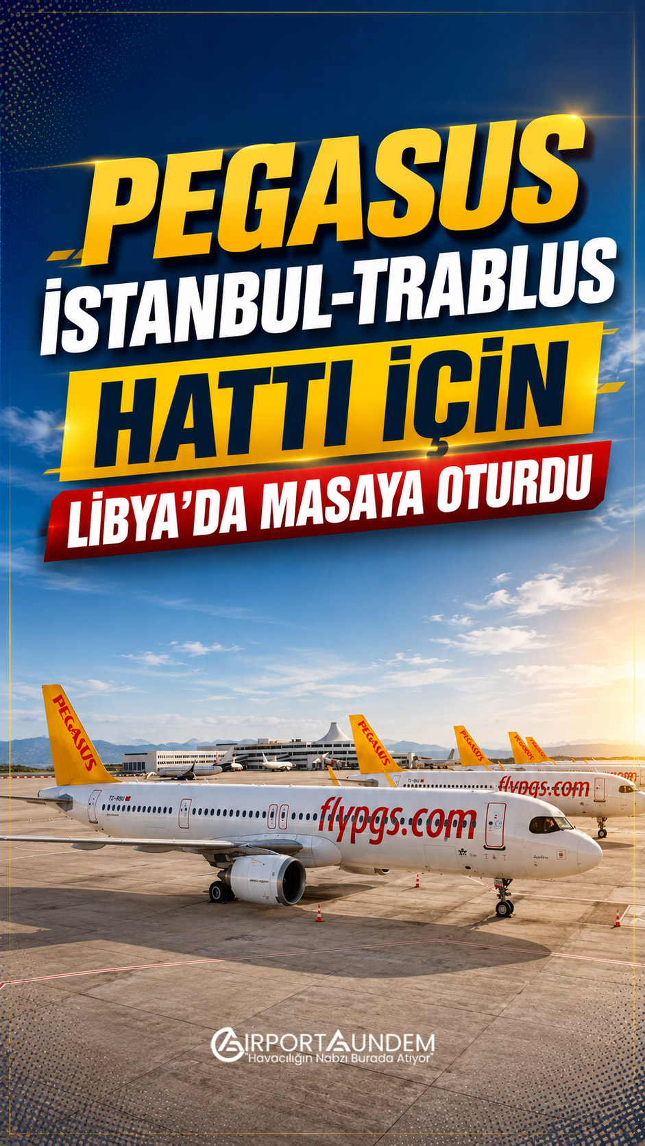 Pegasus Hava Yolları heyeti, İstanbul-Trablus uçuş hattı hazırlıkları kapsamında Mitiga Uluslararası Havalimanı'nda Libya yetkilileriyle görüşme gerçekleştiriyor.
