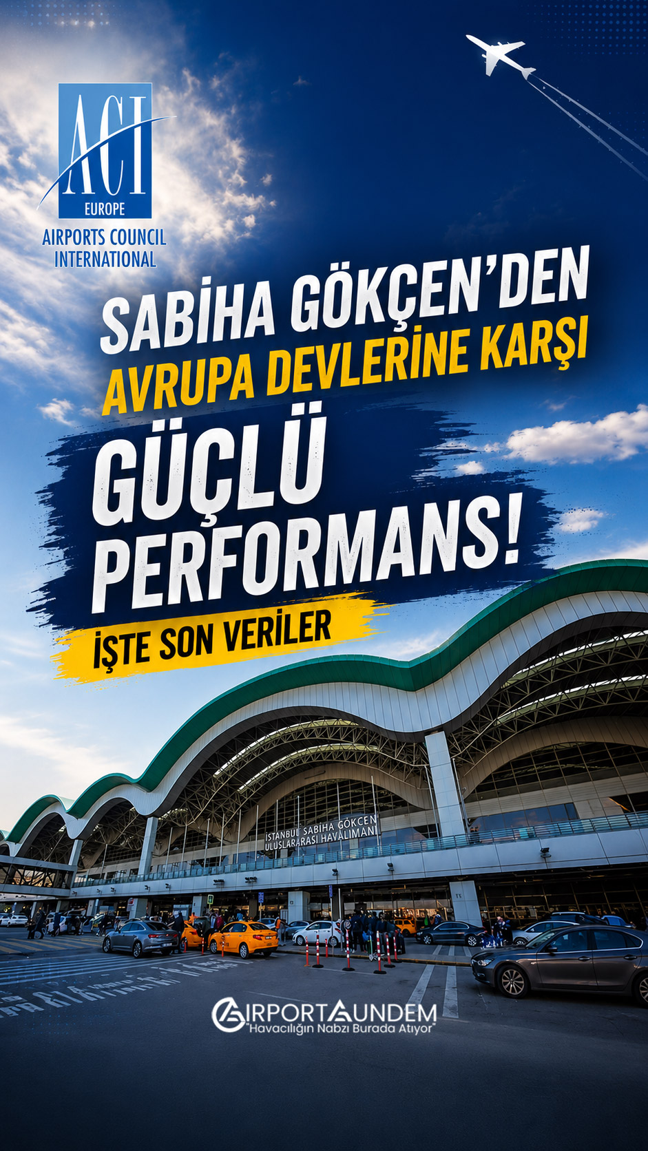 ACI EUROPE raporuna göre İstanbul Sabiha Gökçen Havalimanı, Mayıs 2026'da yüzde 2,9 büyüyerek Avrupa'nın en hızlı büyüyen büyük havalimanları arasında yer aldı.