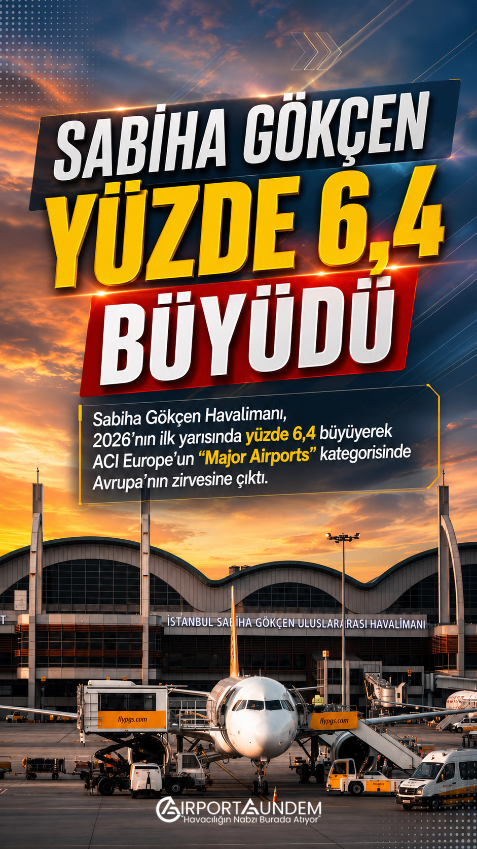 2026 yılının ilk yarısında Avrupa’nın en hızlı büyüyen büyük havalimanı olan İstanbul Sabiha Gökçen Uluslararası Havalimanı