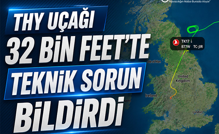 THY Uçağı 32 Bin Feet’te Teknik Sorun Bildirdi